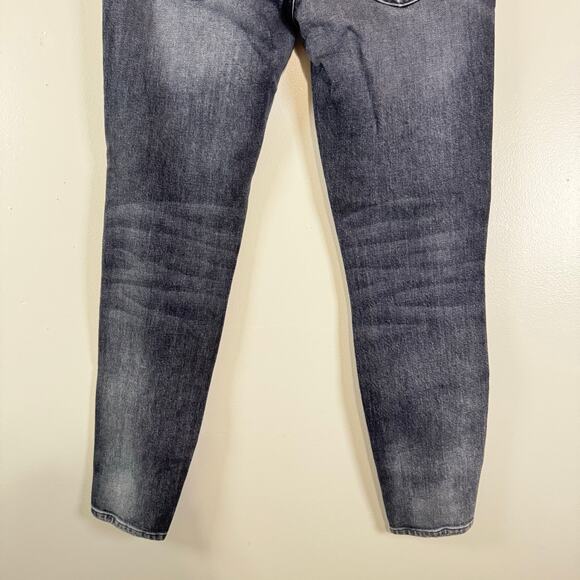 AMO Twist Zip Jeans Womens Size 26 Smoked Black Denim Mid Rise Cropped Skinny - Picture 11 of 15